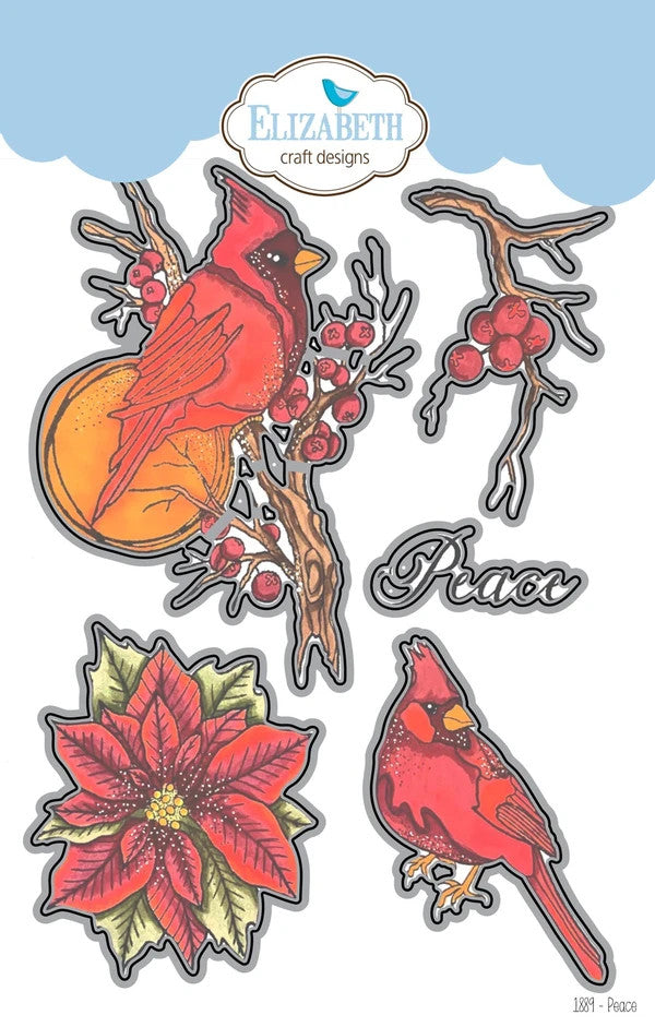 Elizabeth Craft Designs Juego de troqueles de metal con diseño de pájaros de la paz